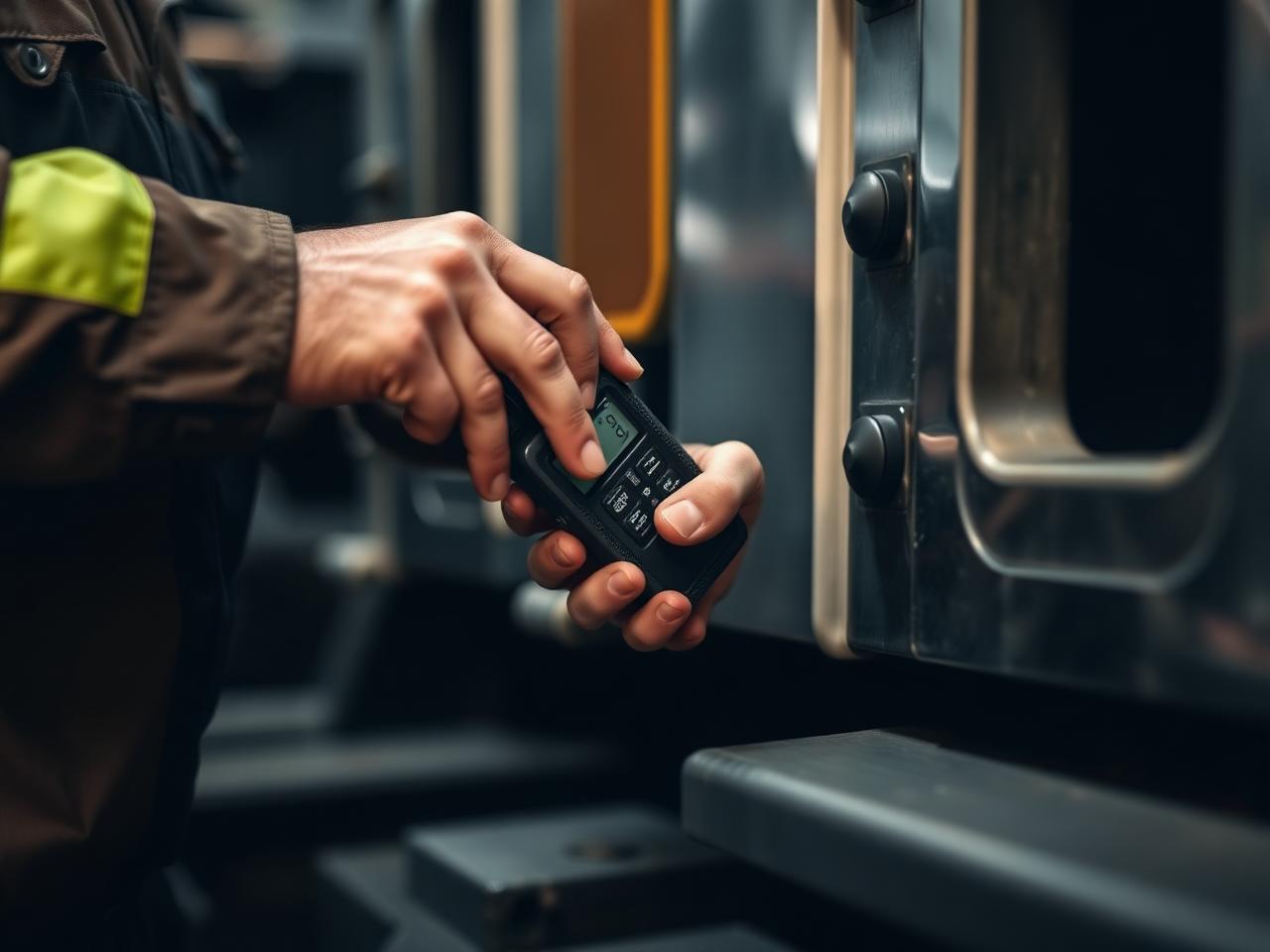 Technician performing on-site OBD-II testing on a diesel truck